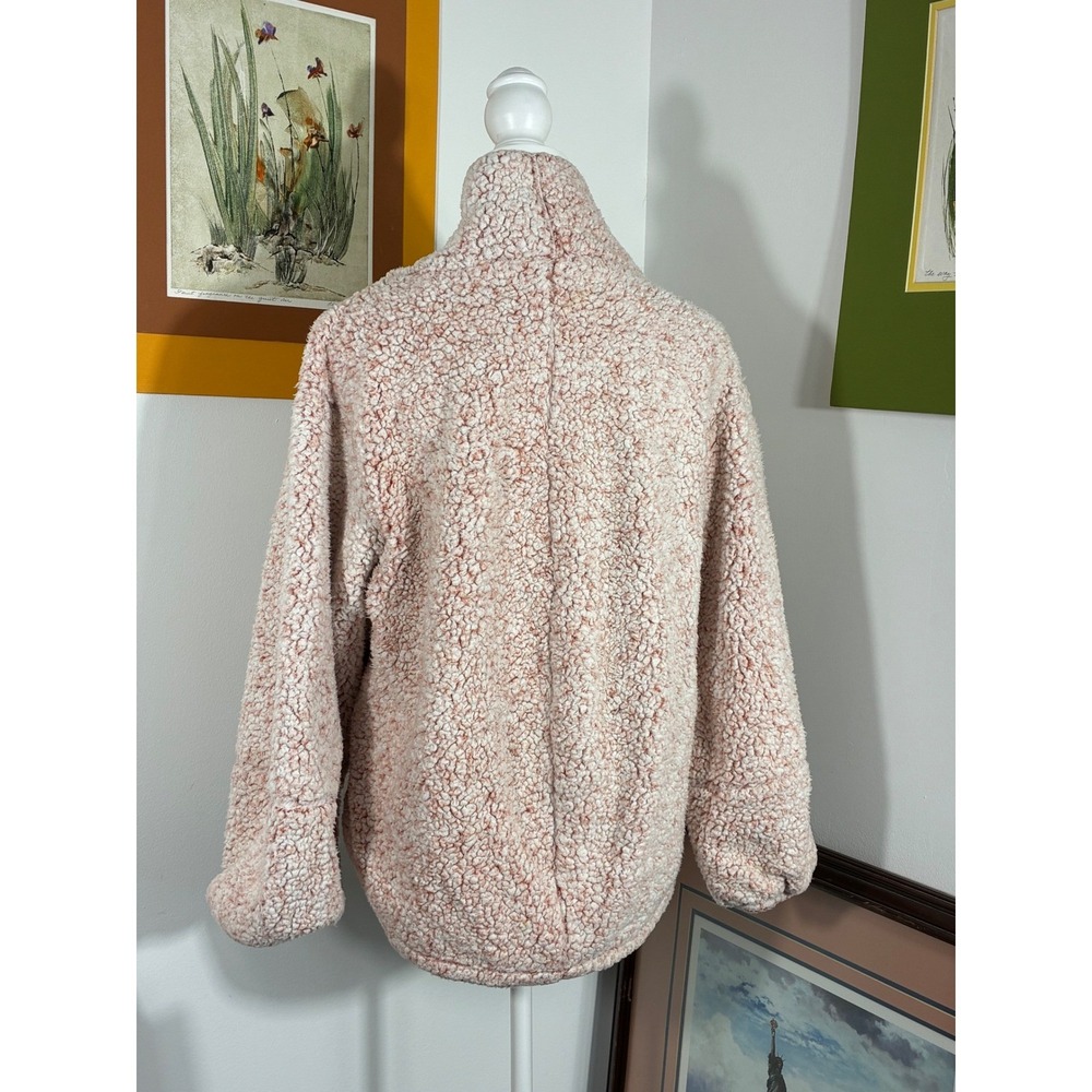Lululemon Oh So Sherpa Pullover M/L Pink Cream Fleece Funnel Neck - Picture 5 of 7
